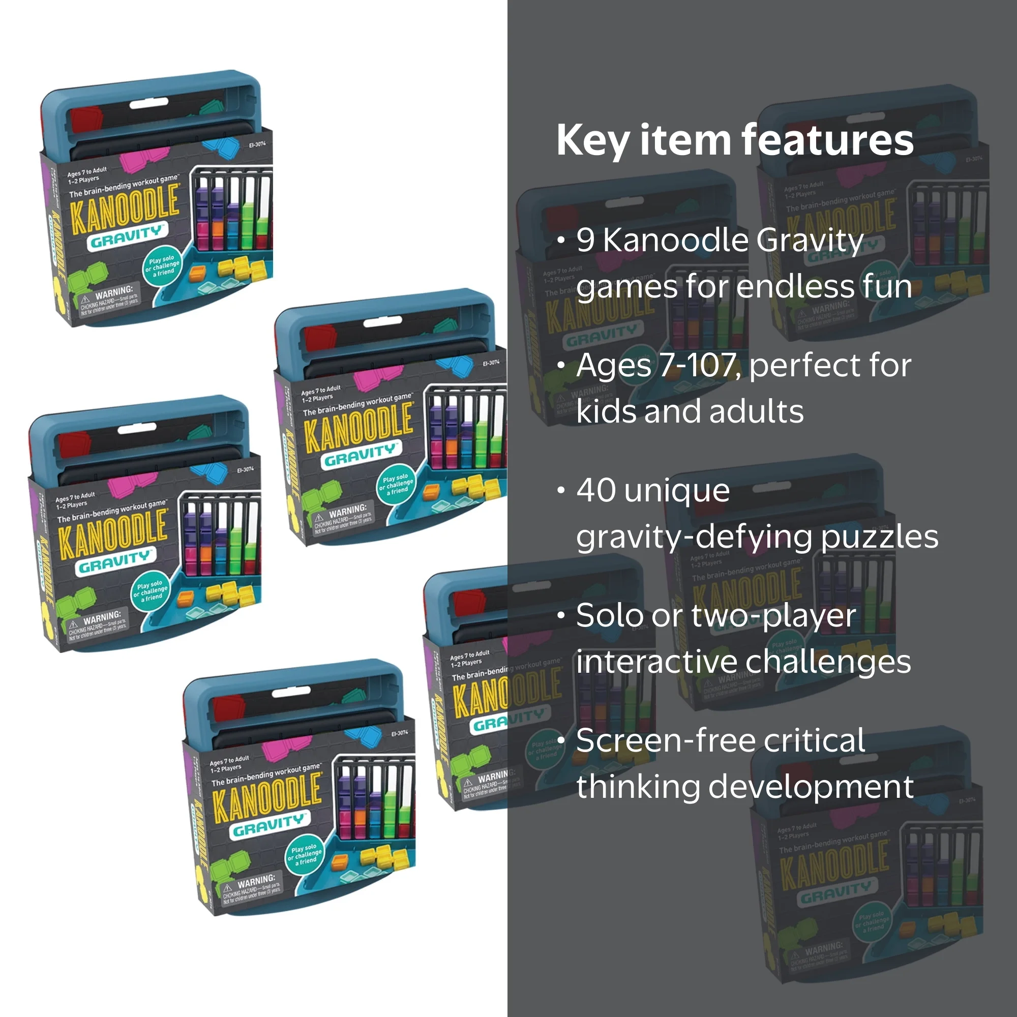 Educational Insights Kanoodle Gravity (Set of 9), 3D Brain Teaser