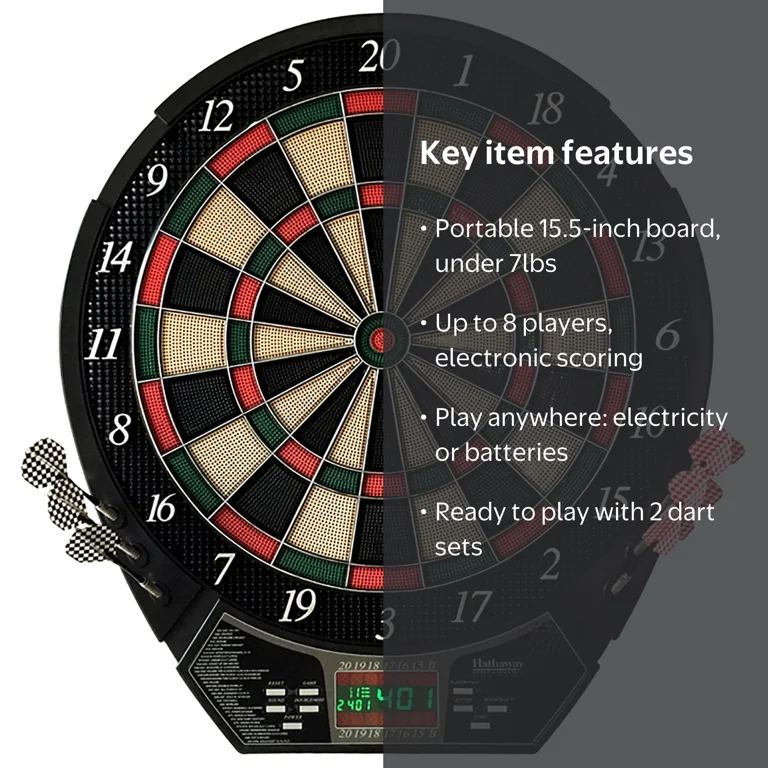 Free Shipping! Hathaway Magnum 15.5-in Electronic Dartboard - 20