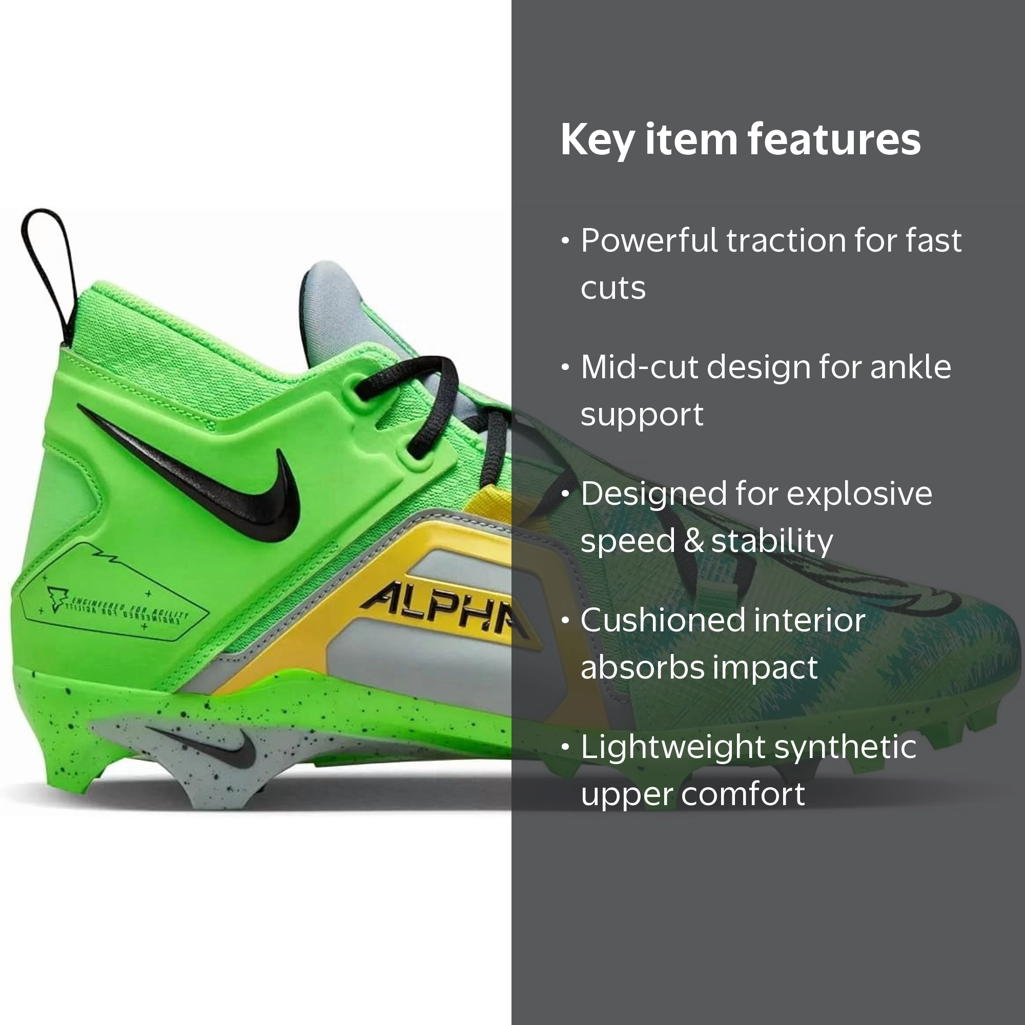 na. ③ Nike Alpha Menace Pro 3, New Men's Football Cleats FB8442-303