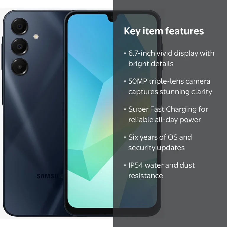 Samsung, Galaxy A16 5G Smartphone, 128GB, Blue Black - Walmart.com