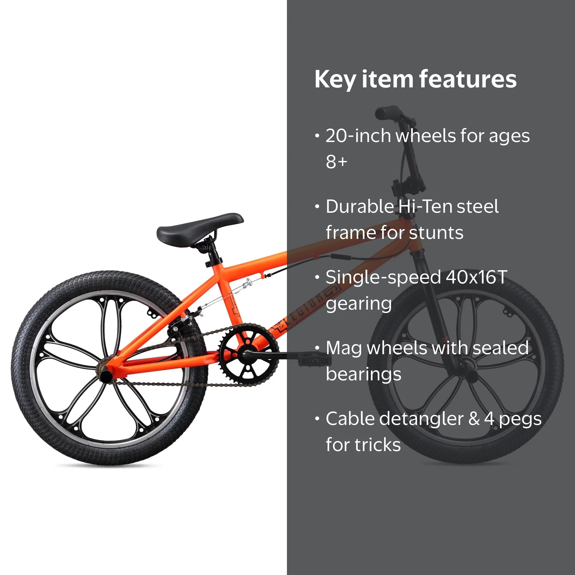 Mongoose, Legion Mag BMX Freestyle Bike, 20-Inch Wheels, Kids