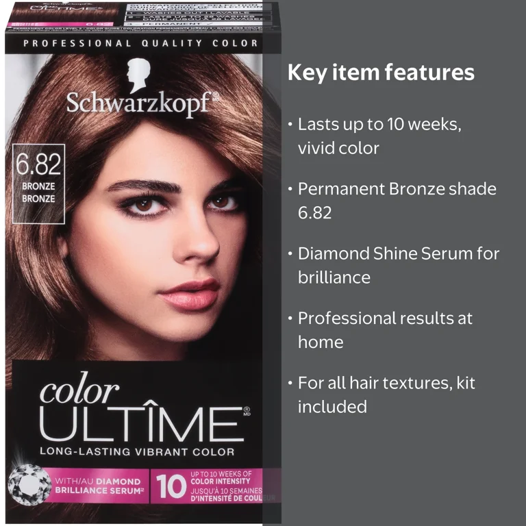 デイラルカラー★ダークブラウン★6本セット★新品未使用未開封 Schwarzkopf Color Ultime Hair Color Cream, 6.82 Bronze, Good Dye