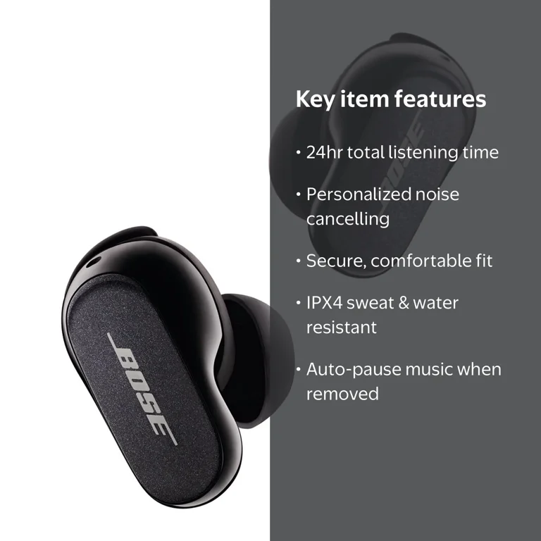 Bose QuietComfort II Earbuds, Noise Cancelling Bluetooth Earphones