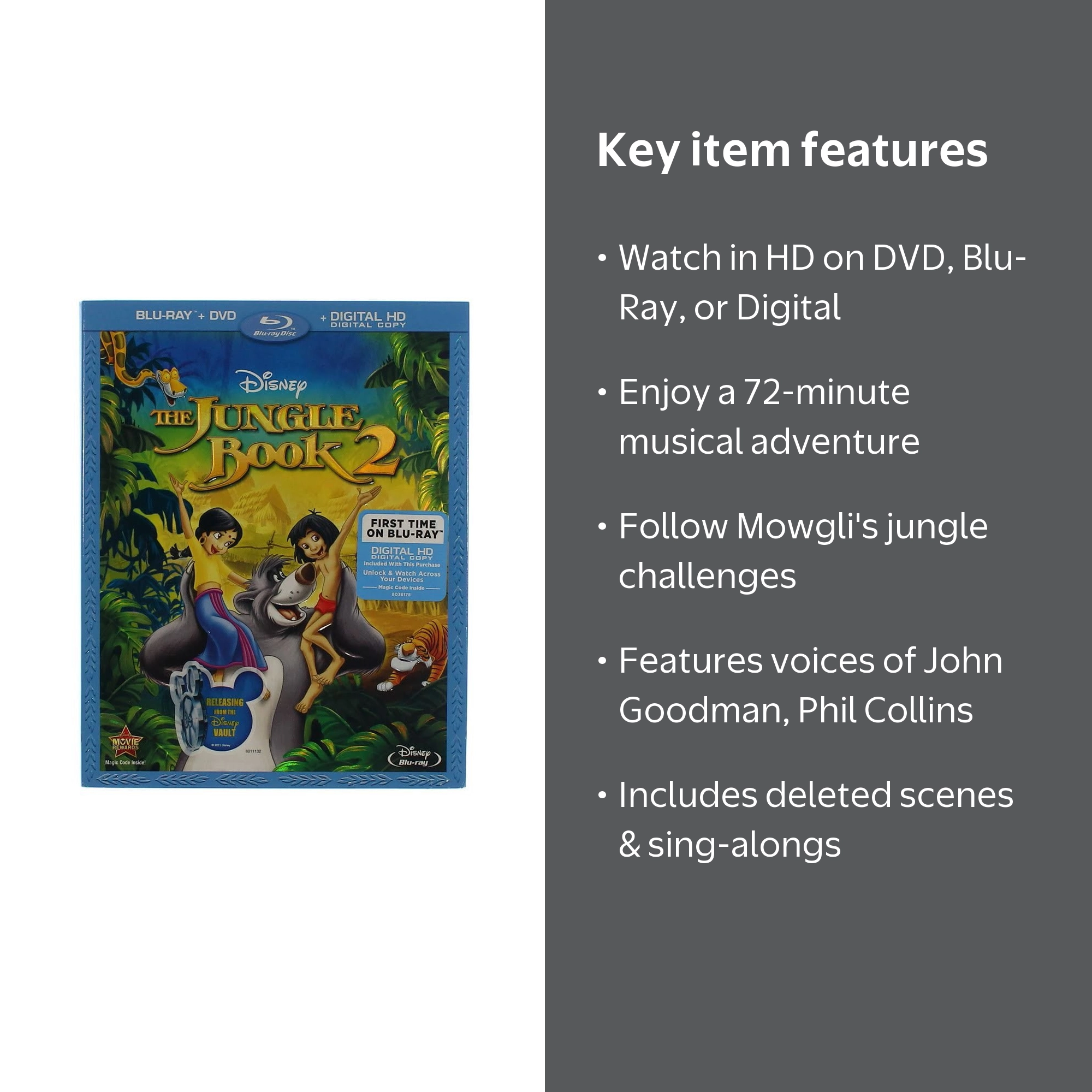 The Jungle Book 2 (DVD, Blu-Ray, Digital HD) (Widescreen Edition