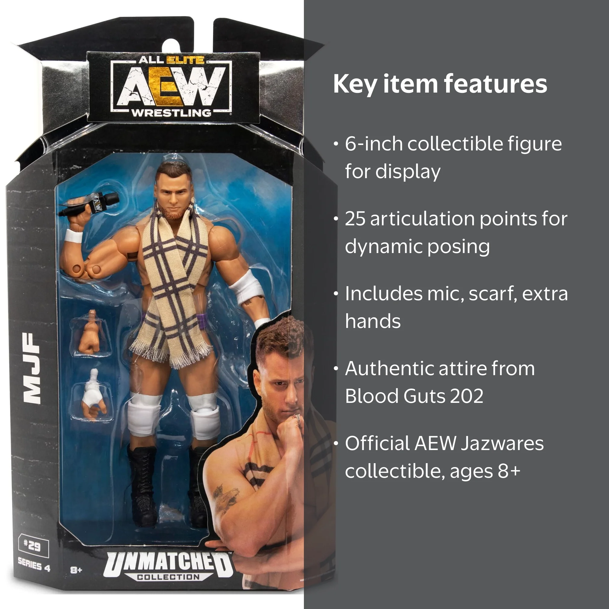AEW Unmatched Series 4 - 6 inch Articulated MJF Action Figure with
