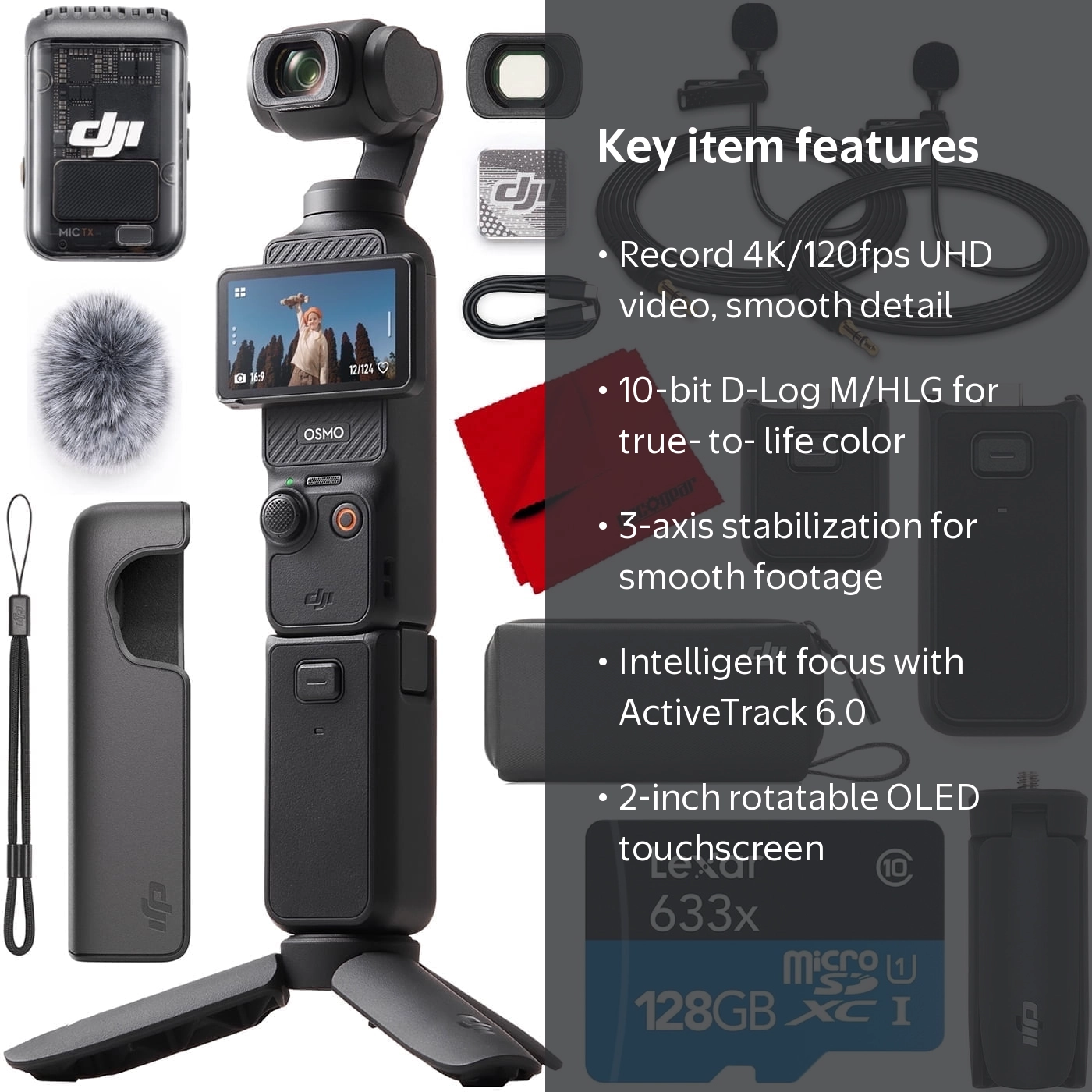 DJI, Osmo Pocket 3 Creator Combo, 1'' CMOS, Vlogging Camera with