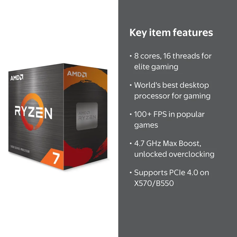AMD Ryzen™ 7 5800X Gaming CPU - 8-core/16-thread Desktop Processor