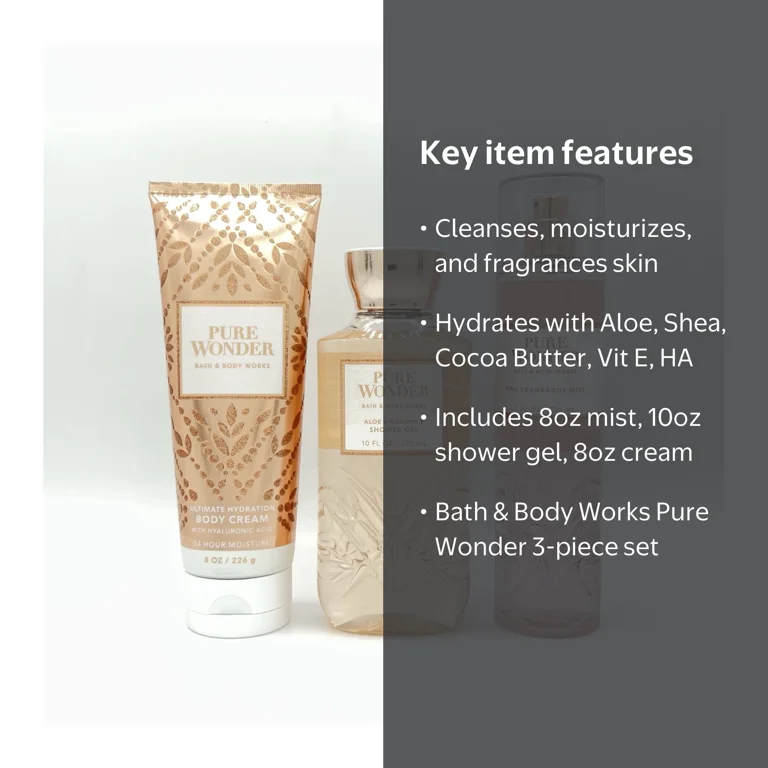 Bath & Body Works Pure Wonder 3-Piece Bundle: 8oz Perfume Spray