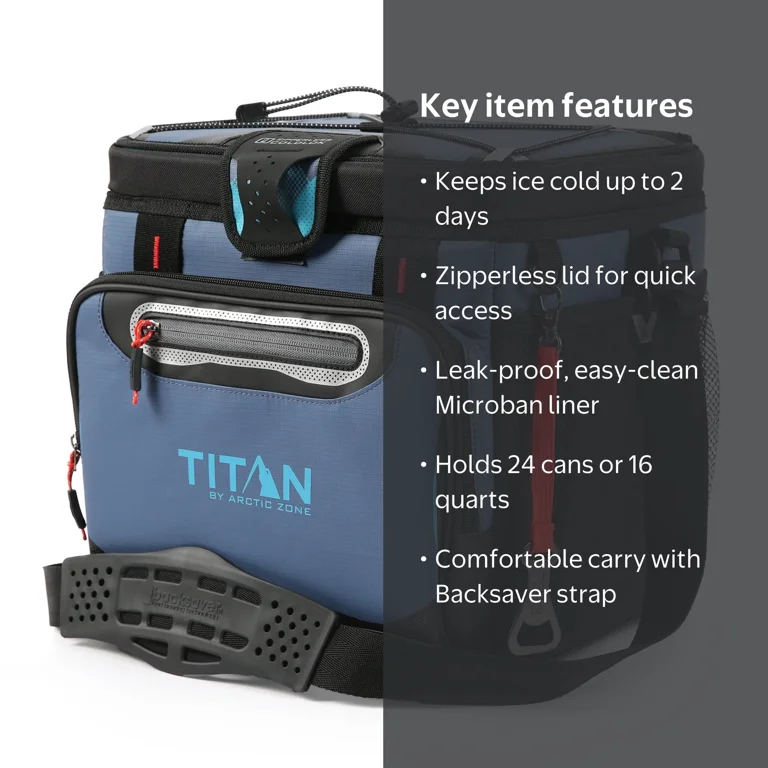 Titan by Arctic Zone 24 Can, 16 Quart Zipperless Soft Cooler