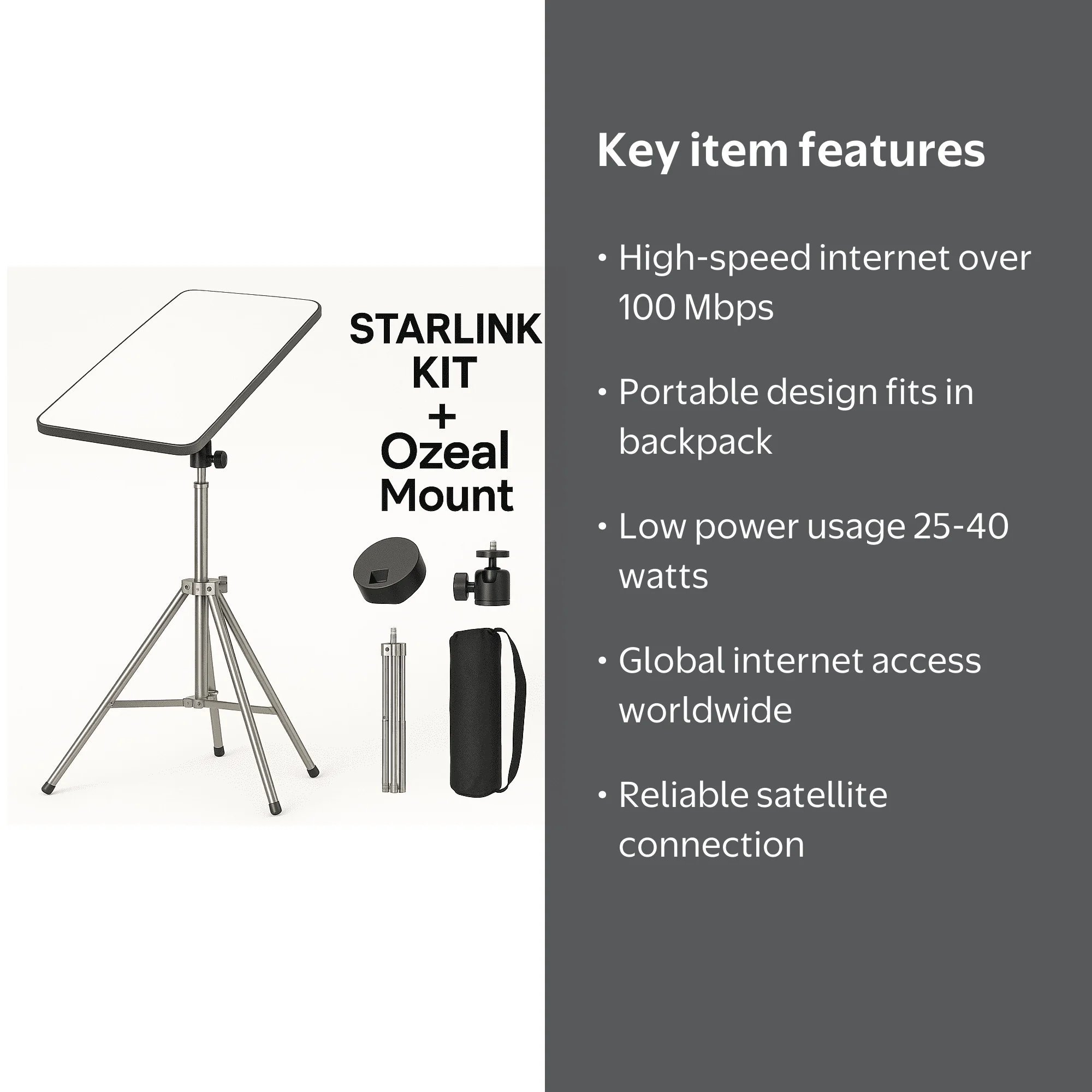 Starlink Mini Internet Kit, Portable Satellite Antenna, Phased