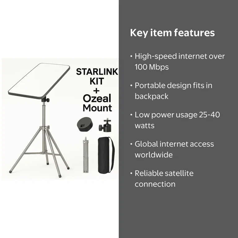 Starlink Mini Internet Kit, Portable Satellite Antenna, Phased
