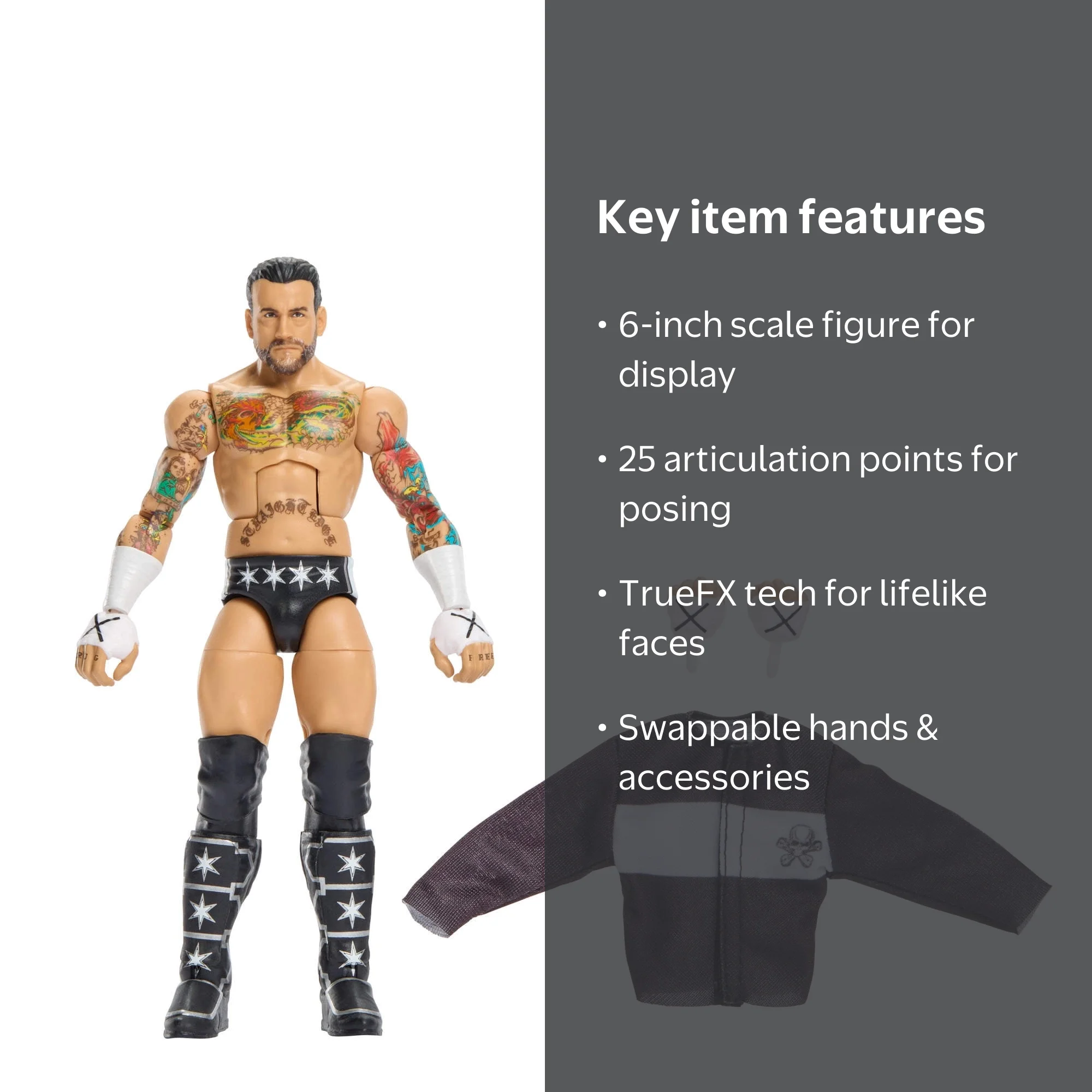 WWE, Action Figure, Series #124, CM Punk 6-inch collectible