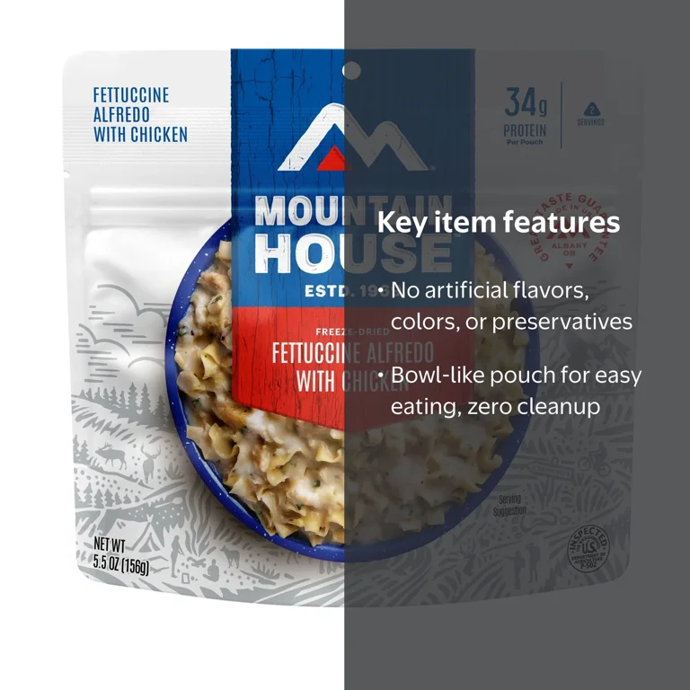 Mountain House Fettuccine Alfredo with Chicken, 5.5 oz, Pack of 2