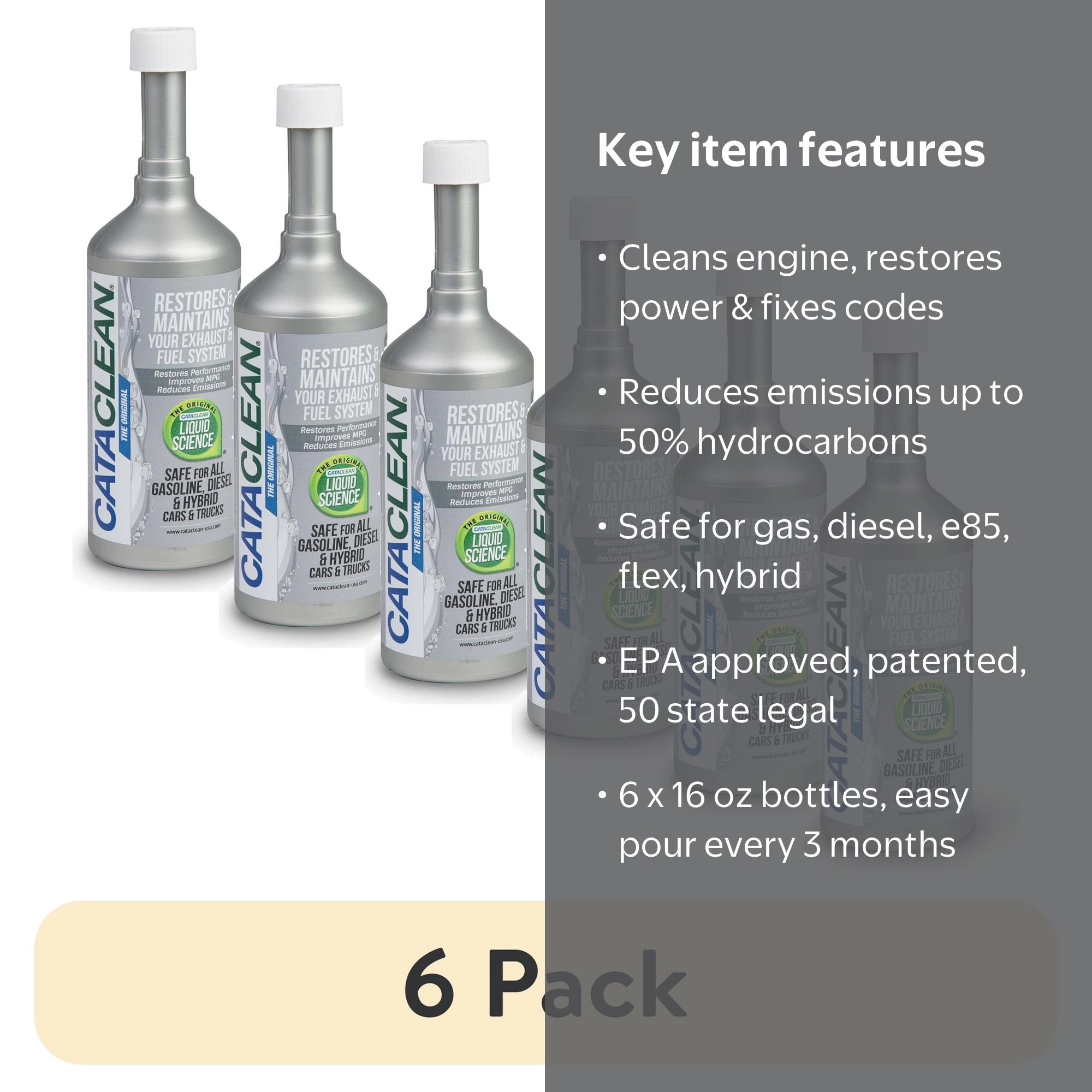 naa！新品未使用！to esella crysta bright 6 pack) Cataclean Fuel & Exhaust System Cleaner, Automotive