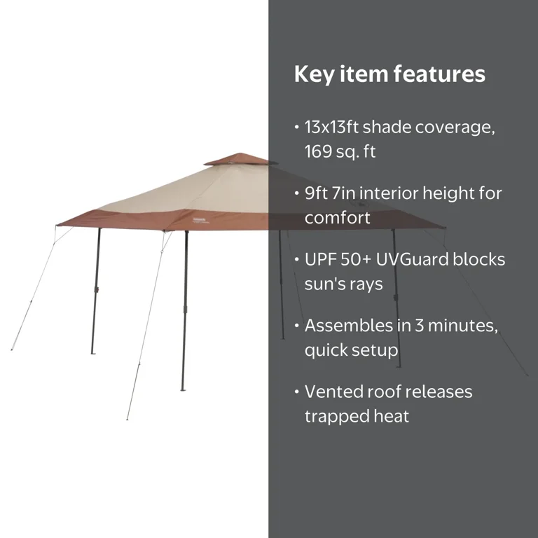 Coleman Instant Light 13x13 Camp Sunshade, Pop-Up, Tailgate and