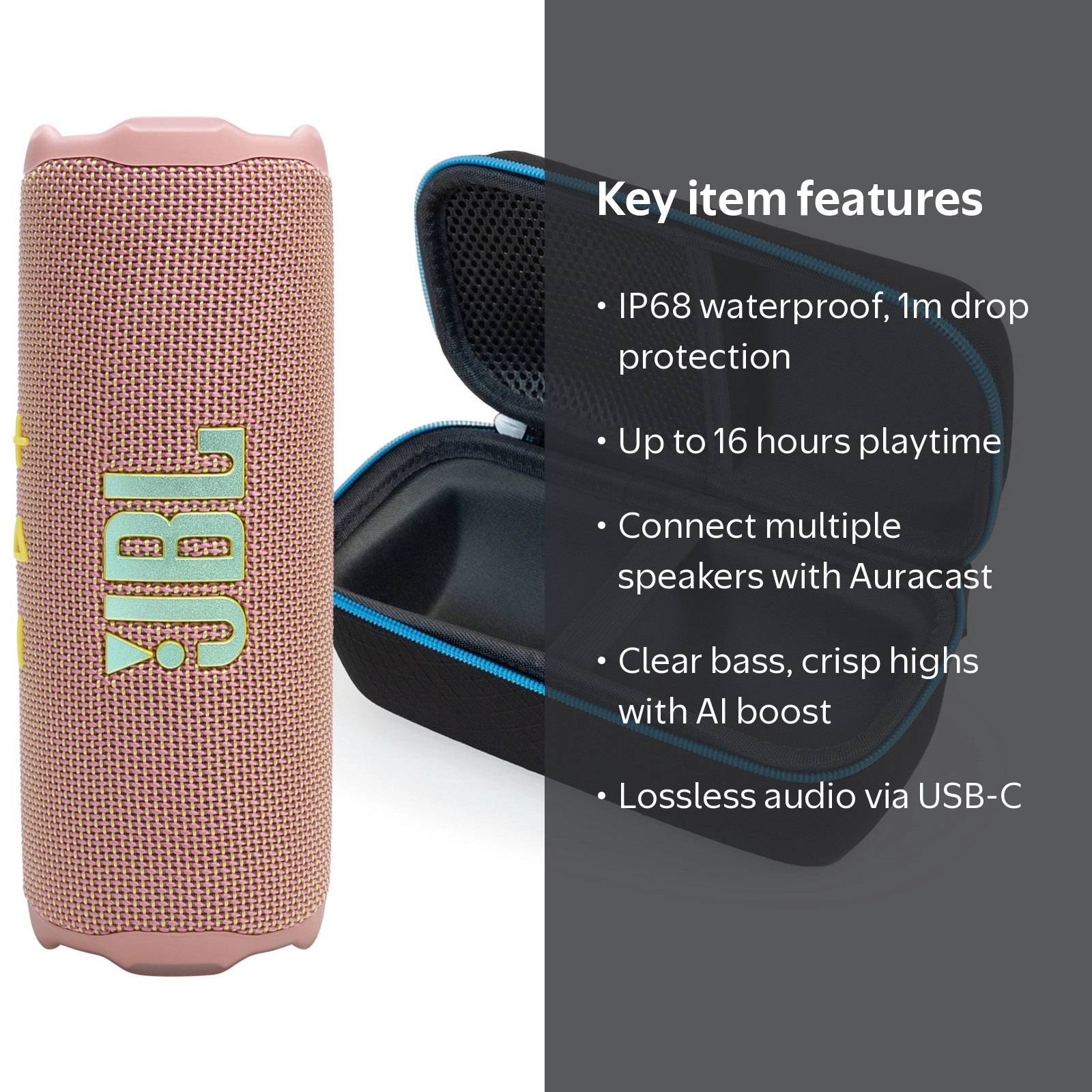 JBL FLIP 7 Bluetooth Speaker & divvi! Premium Hard Case Bundle