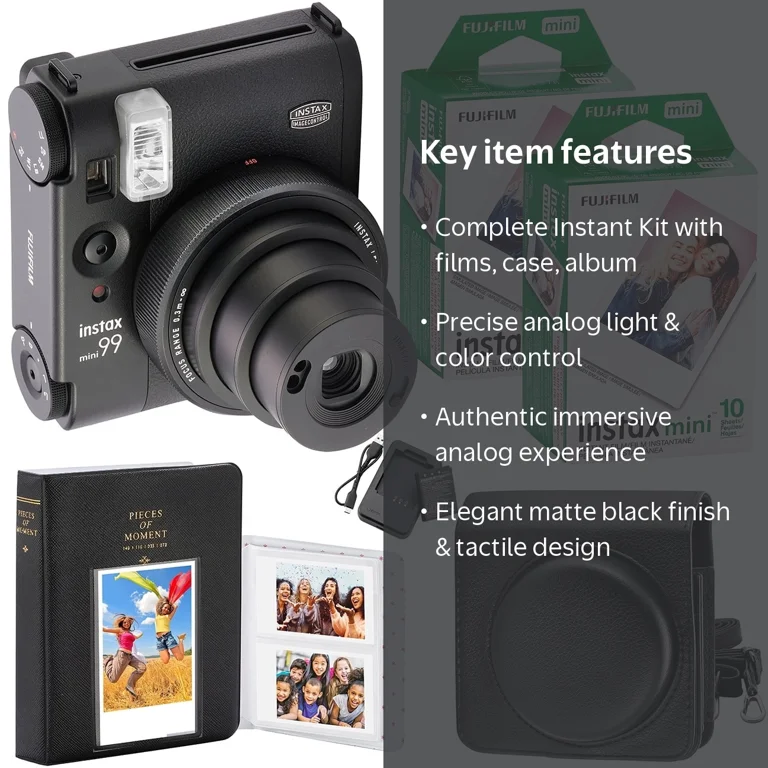 FUJIFILM Instax Mini 99 Camera, 20 Mini Films, Camera Case, Photo