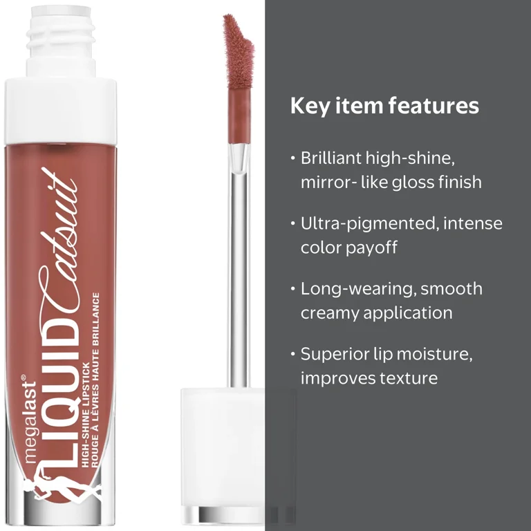 wet n wild MegaLast Liquid Catsuit High-Shine Lipstick, Cedar
