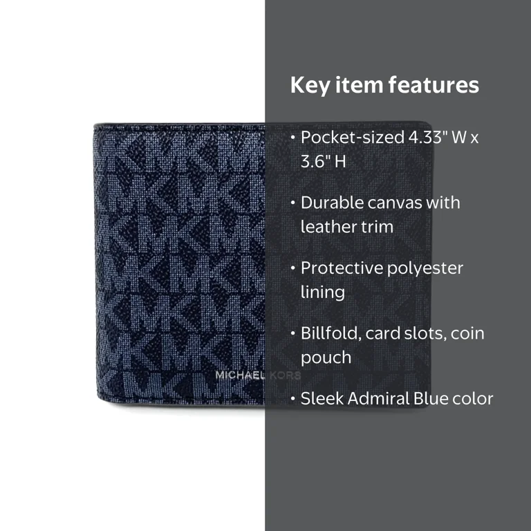 Michael Kors Men's Cooper Billfold Wallet with Passcase, Admiral