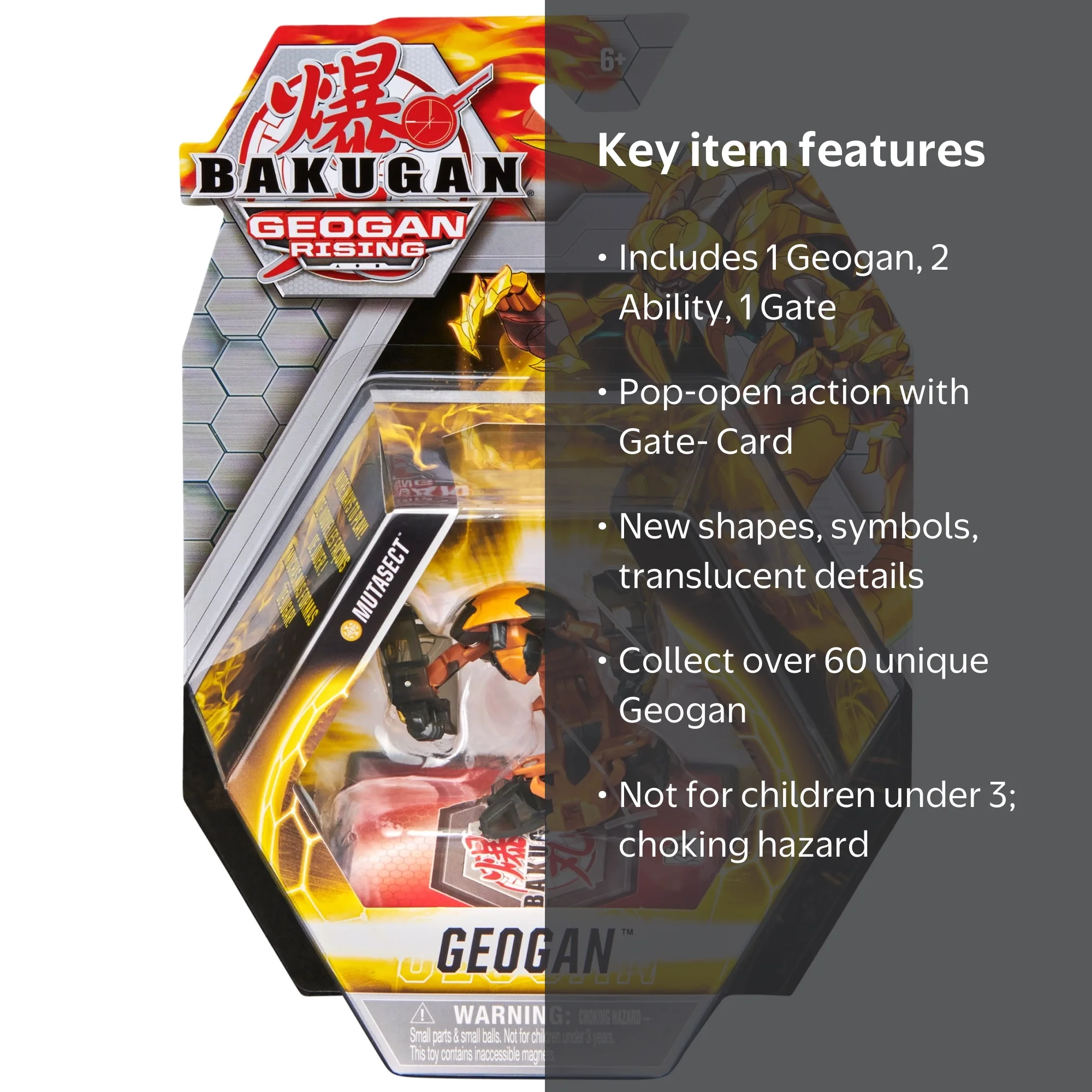 Bakugan Geogan Rising Mutasect Action Figure + trading cards