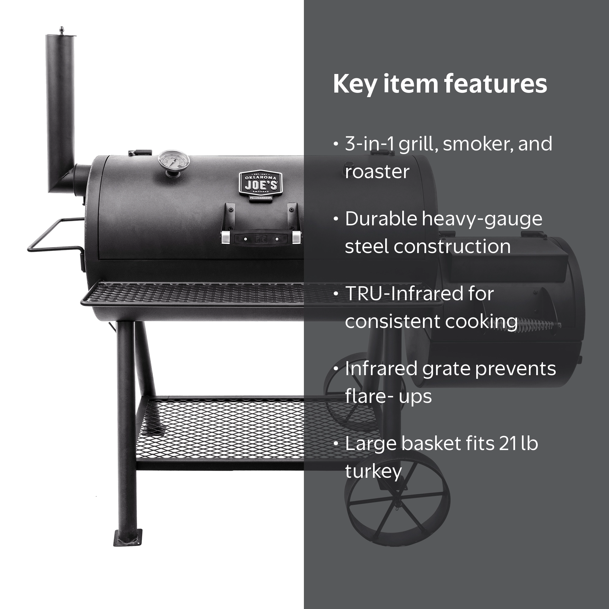 Oklahoma Joe's Heavy-Duty Hondo Deluxe Offset Smoker with High
