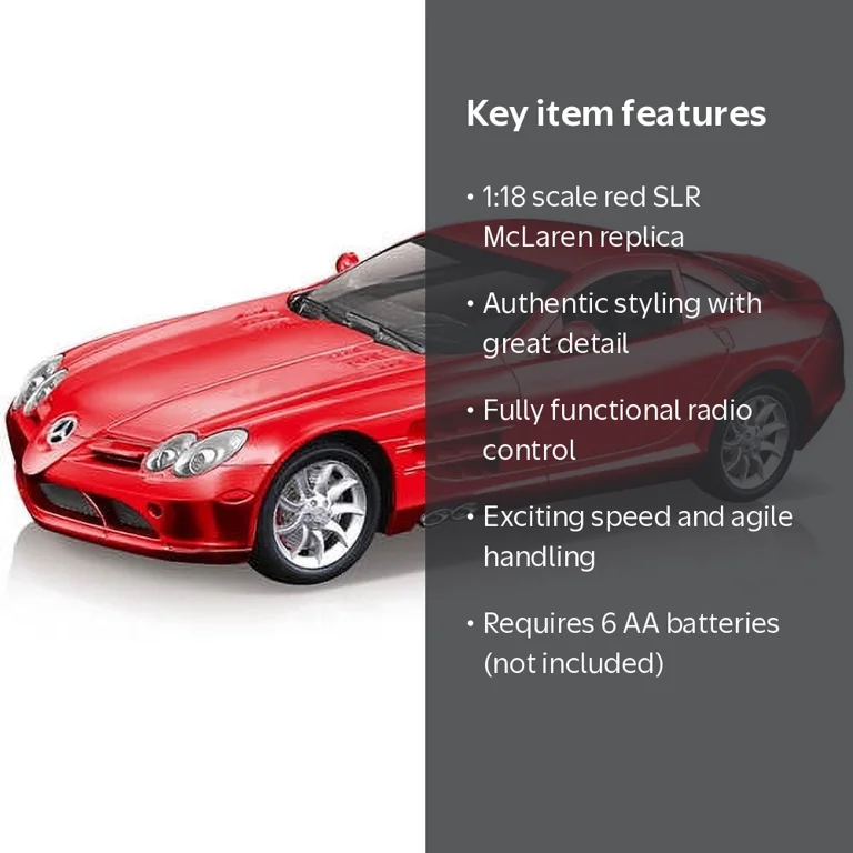Mercedes Benz SLR McLaren, 1:18 R/C Car, Red - Walmart.com