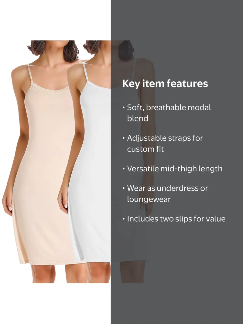 long slip to wear under dress Women's Full Slip, White / X Small and subtle Nude Full Slips for Under Dresses