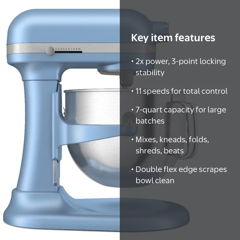 KitchenAid, Stand Mixer, Blue Velvet, 7 Quart, Bowl-Lift - Walmart.com