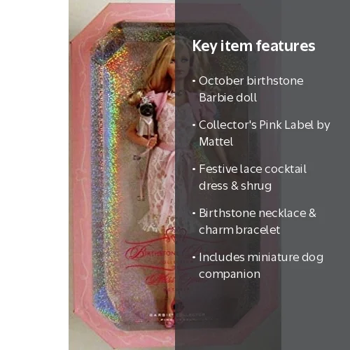 Miss Opal Barbie Doll October Birthstone Beauties Pink Label 2007