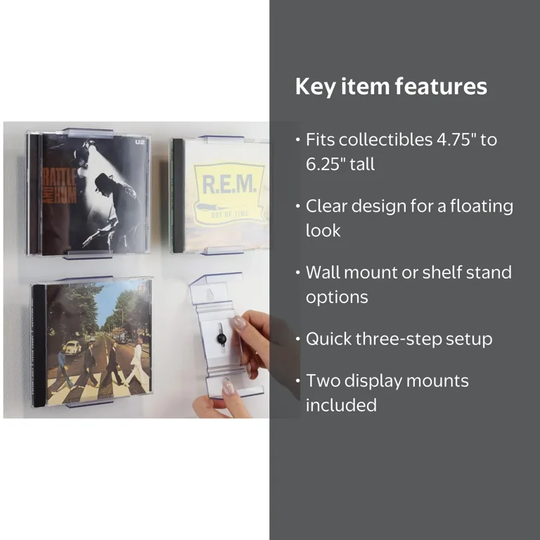 CollectorMount CD & K-Pop Display, Clear, 2-Pack - Walmart.com