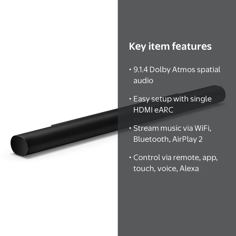 Sonos, Sonos Arc Ultra Soundbar, Black, Dolby Atmos, WiFi