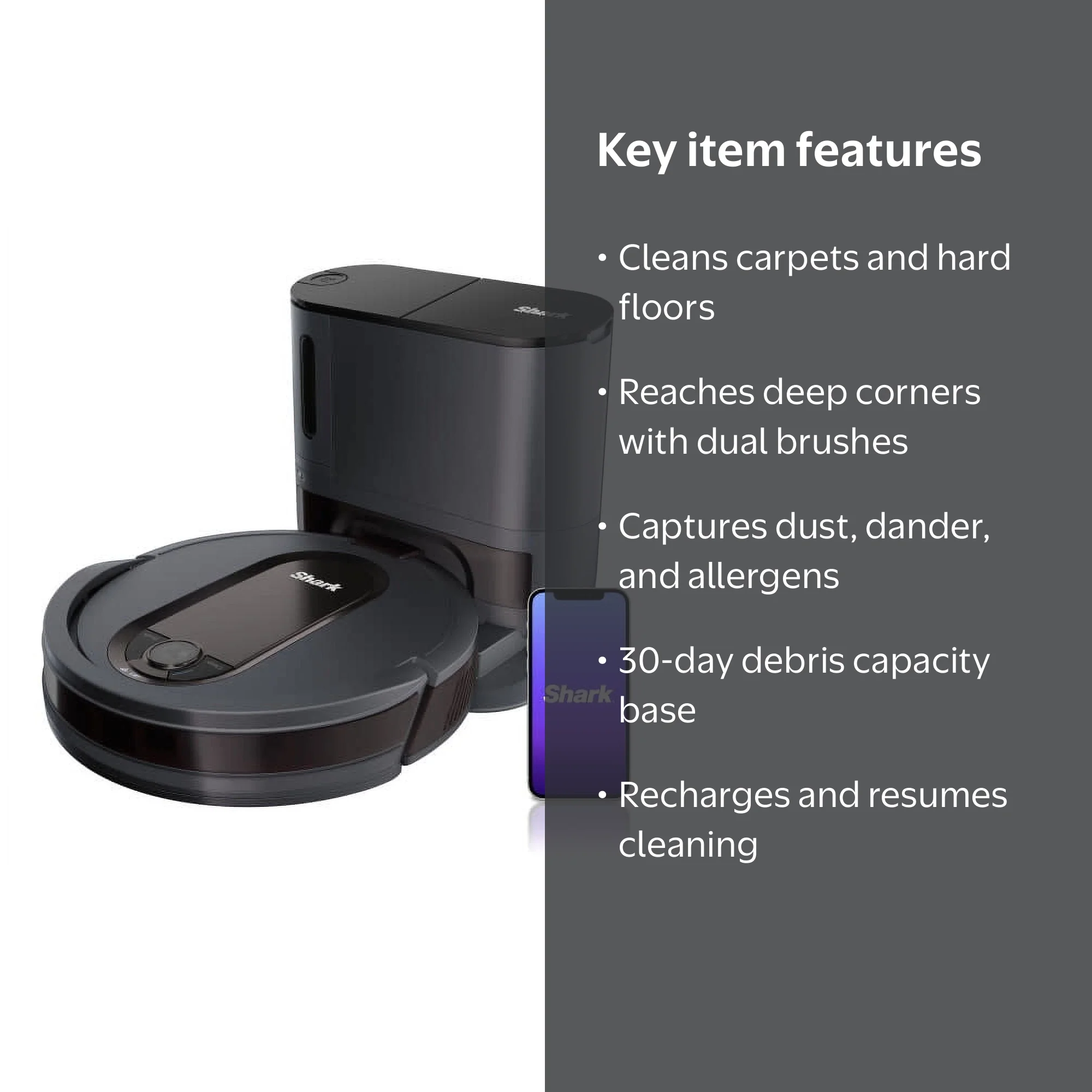 Shark EZ RV915S Robot Vacuum with Self-Empty Base, Multi-Surface