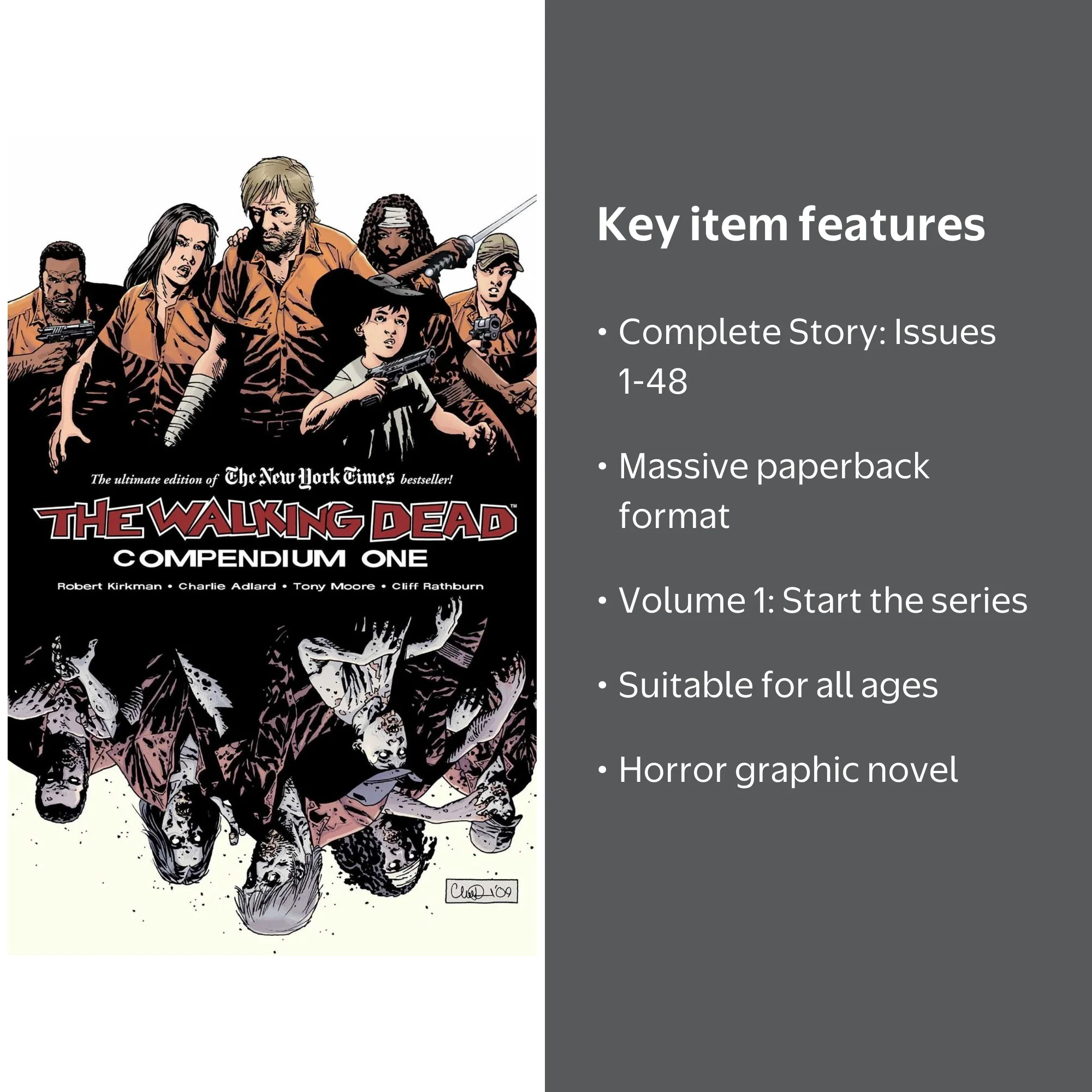 The Walking Dead Compendium Volume 1, Issues #1-48, Horror Comic