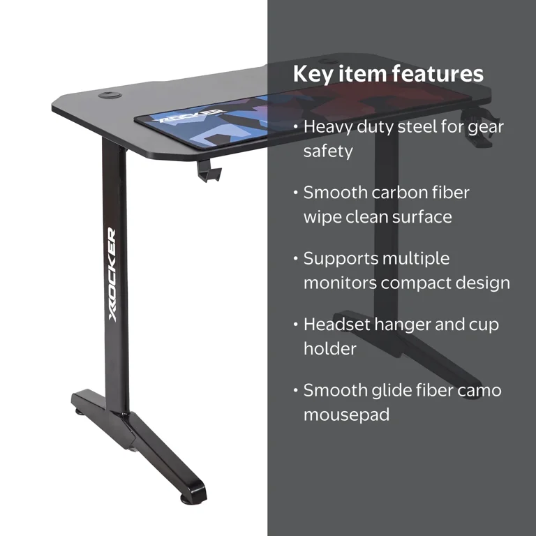 X Rocker Turbo Gaming Desk with Mousepad, Black - Walmart.com