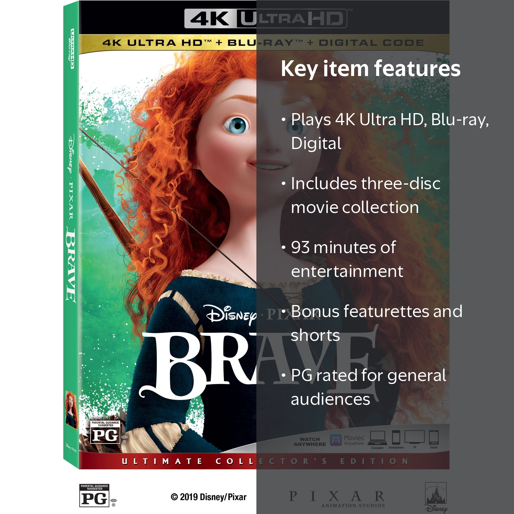 Brave (UHD + Blu-ray + Digital Copy) - Walmart.com