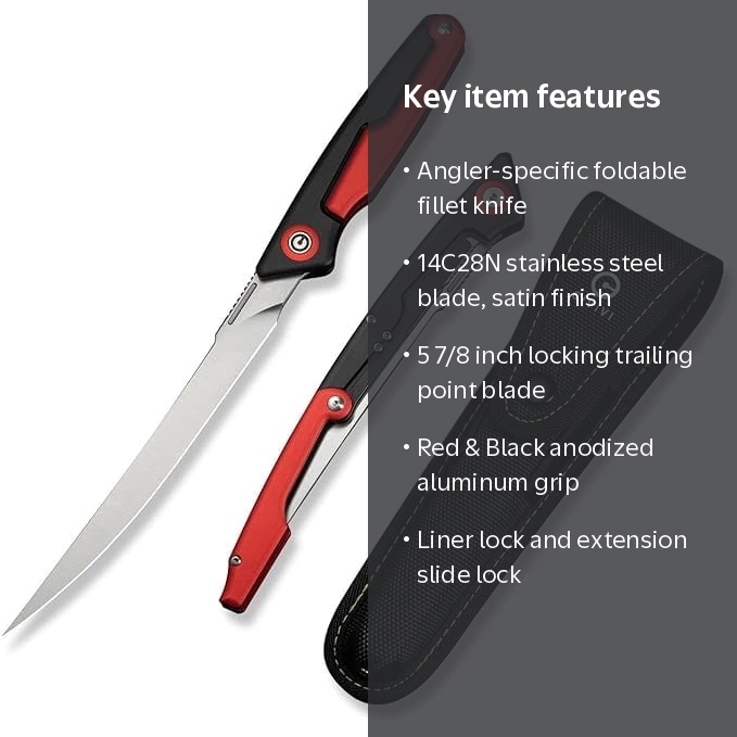 CIVIVI Knives Shawka Folding Fillet Liner Lock Red & Black