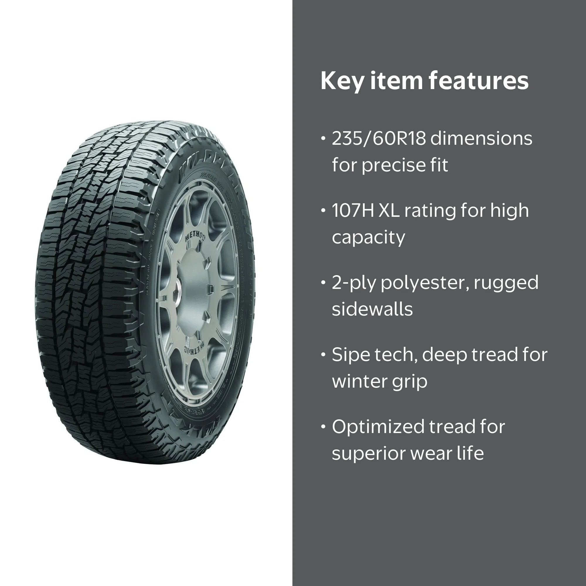 Falken, All Terrain Tire, 235/60R18 107H XL, SUV Crossover