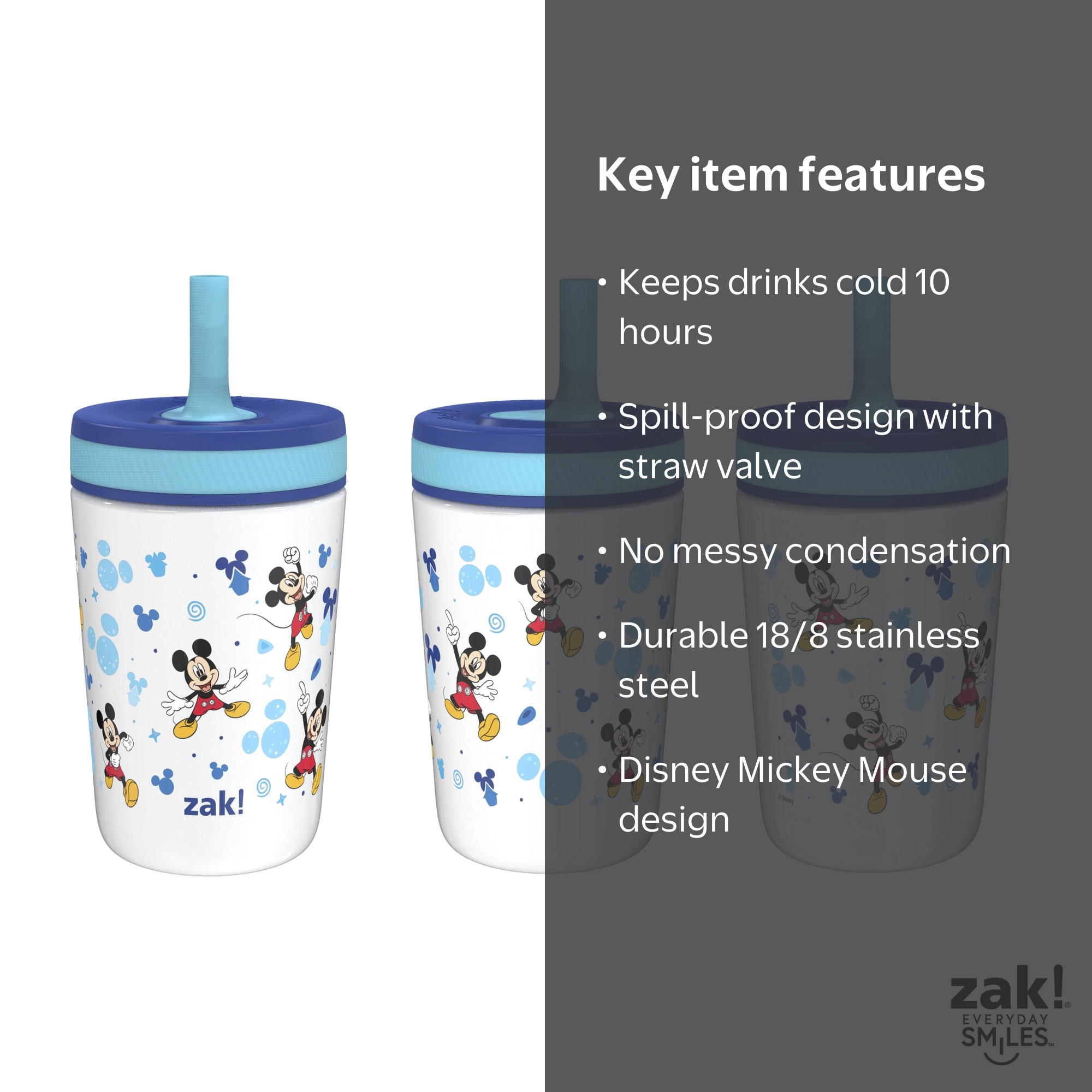 Zak Designs, Disney Kelso Toddler Cup, 12oz Vacuum Insulated Sippy