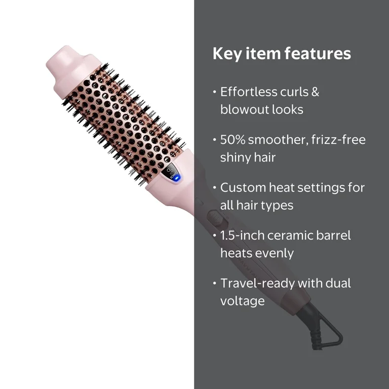 Wavytalk 1.5 Inch Thermal Brush, Negative Ion Thermal Round Brush