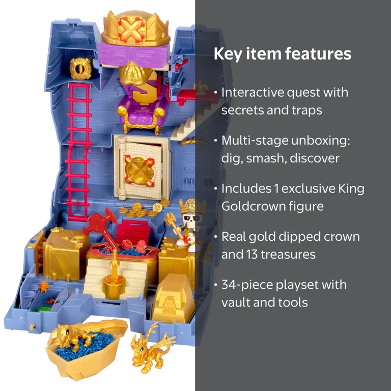 Treasure X King's Gold Tomb Playset - 34 Piece Kids Hunt Toy Set