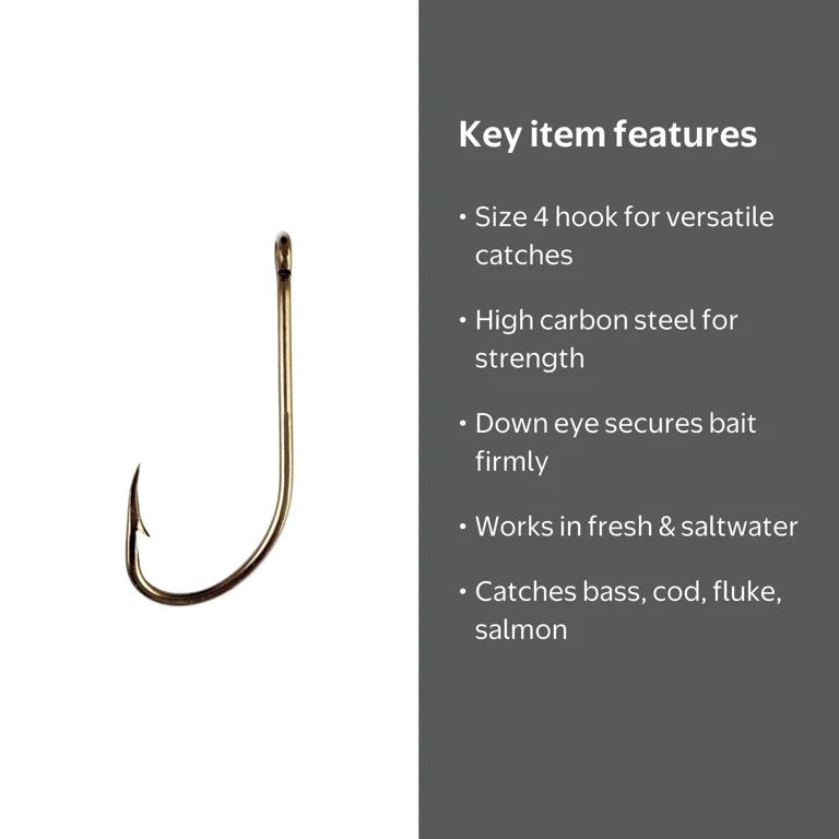 eagle claw no 4 bronze horizontal fish hooks 141 Black Lazer Sharp Kahle Hook Size 3/0 Constructed with a plain shank profile Eagle Claw L141GH-10 Lazer Sharp
