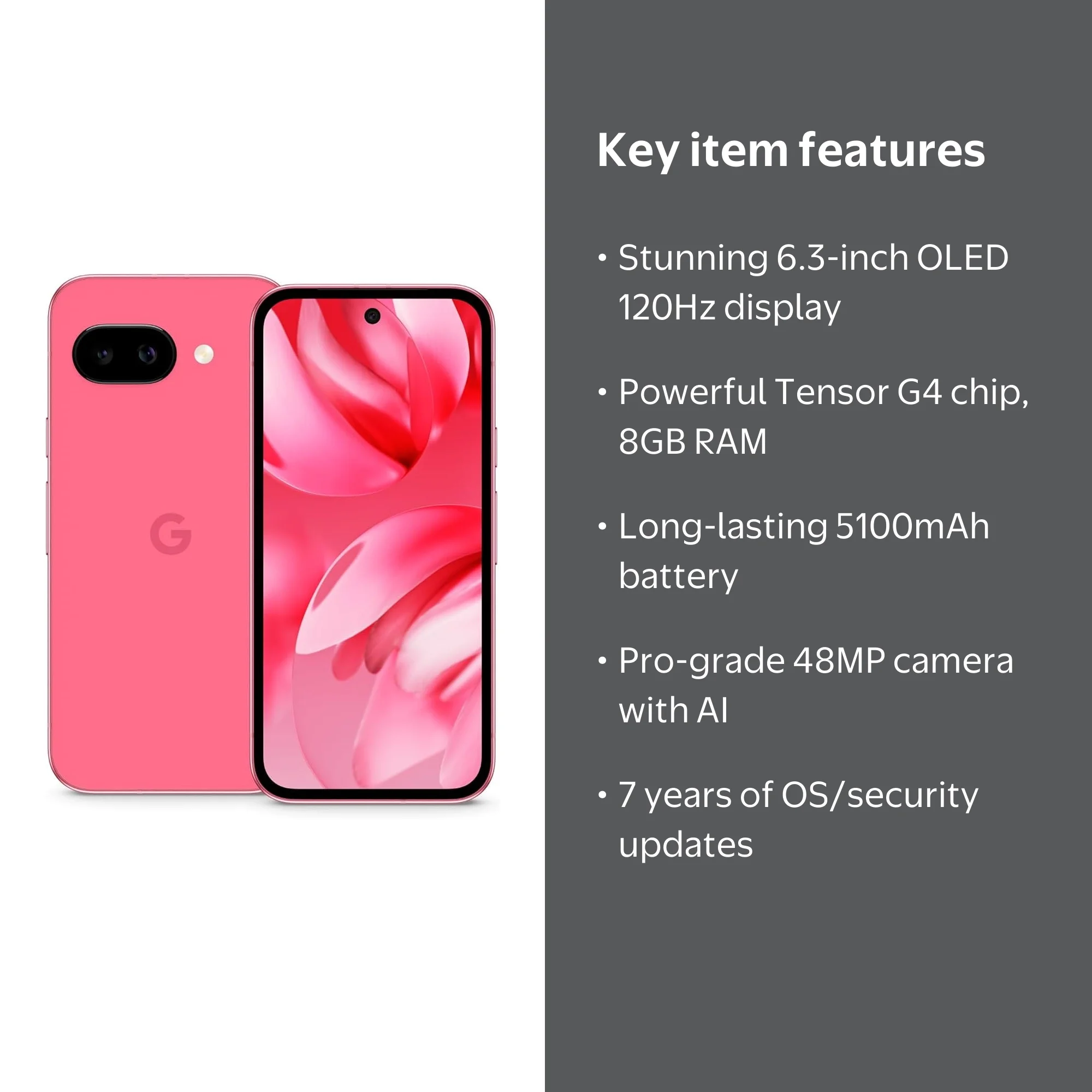 Google Pixel 9a GA09565 Unlocked 128GB Peony with IP68 Water