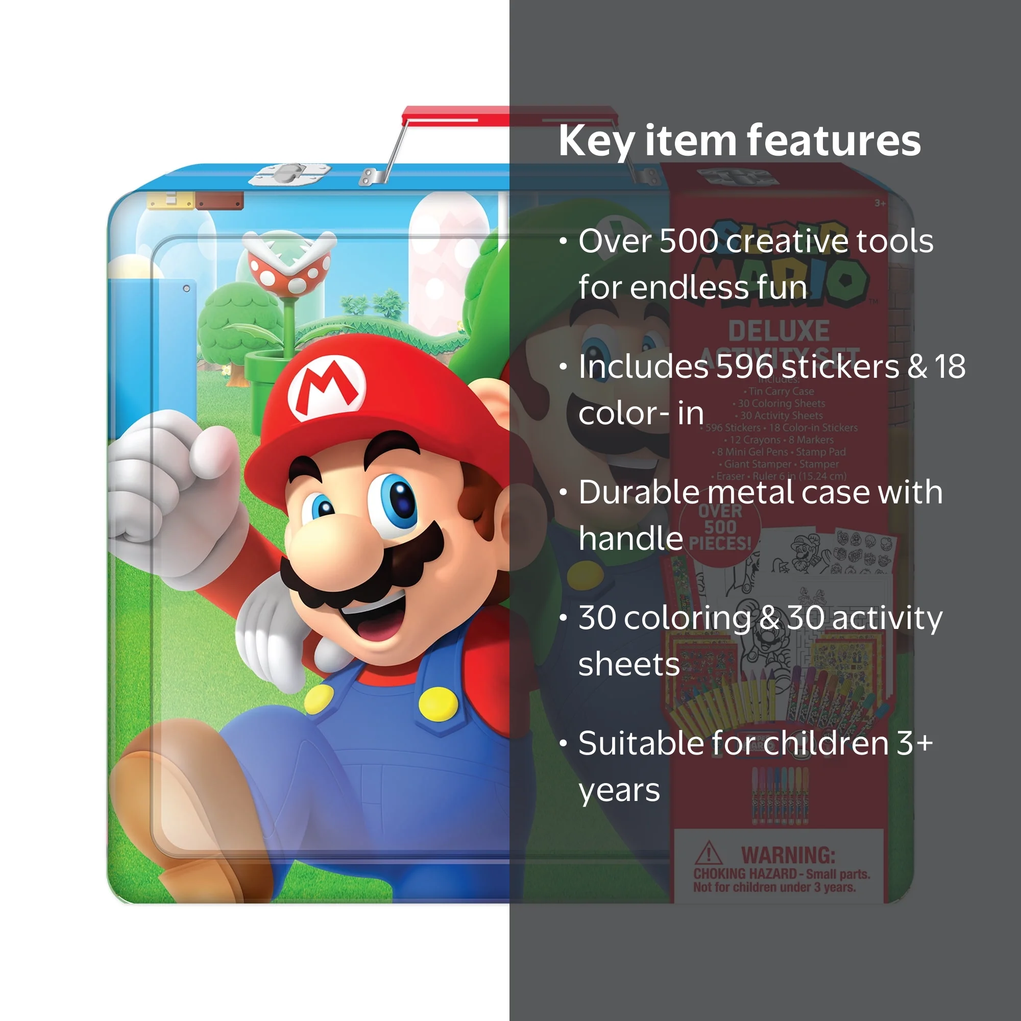 Nintendo Super Mario Deluxe Art Set with Metal Carrying Case, 500+