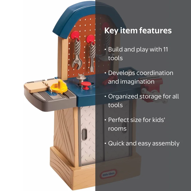 トライアルセット・サンプル tike-tike-tic Little Tikes Tough Workshop Toy Bench with Hammer & Work Tools, 11