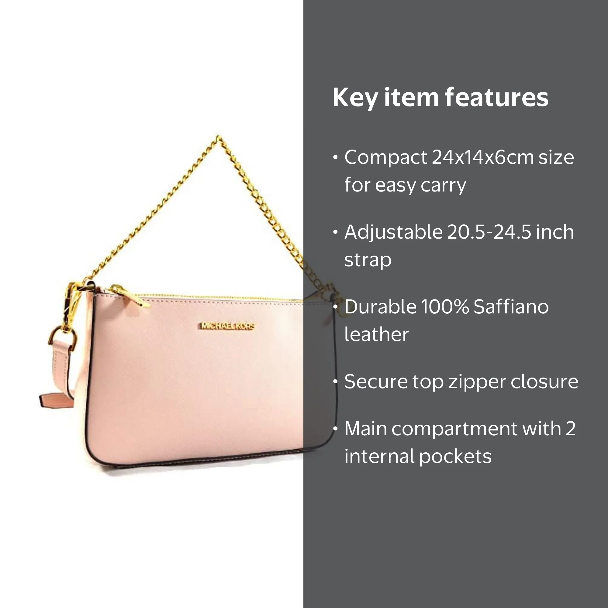 Michael Kors Jet Set Travel Medium Pouchette Crossbody Bag in