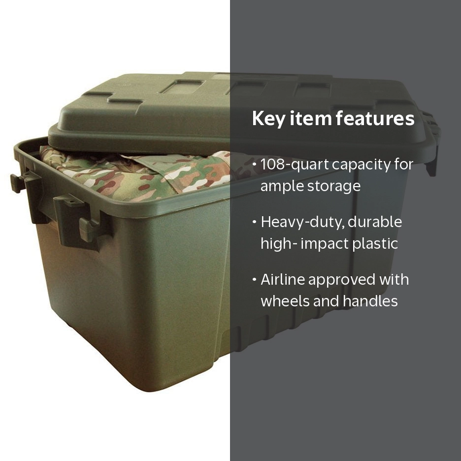 Plano Sportsman Trunk, 56-Quart, OD Green, Lockable Storage Box