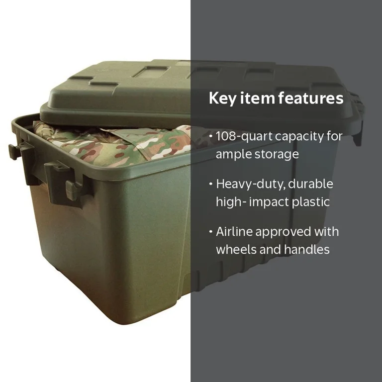 Plano Sportsman Trunk, 56-Quart, OD Green, Lockable Storage Box