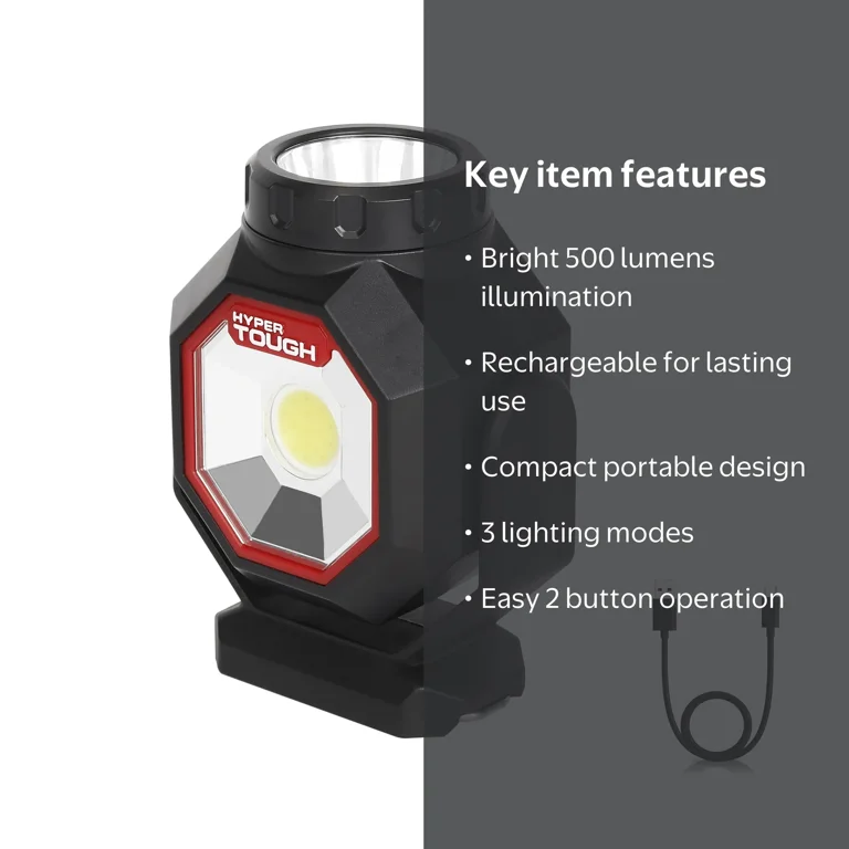 craftsman 500 lumen led rechargeable flashlight CMXLHB5 Hands Free Lithium Ion Headlamp with Adjustable Headband and Focus Lens : Buy Online at Best Price in KSA This compact yet powerful integrated LED work light boasts 500 lumens of brightness 2 pack) Hyper Tough 500