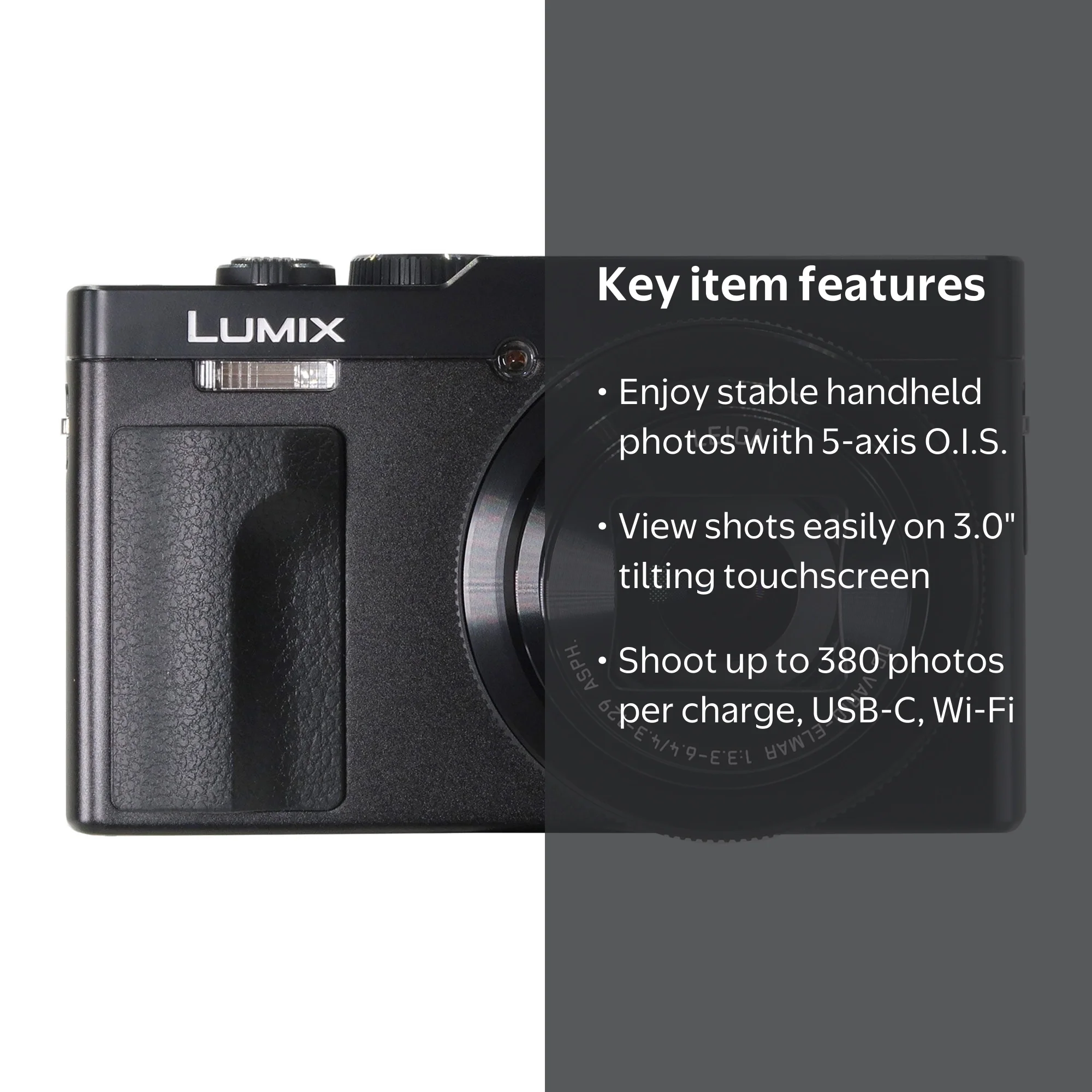 Panasonic Lumix ZS99 Digital Camera (Black) - Walmart.com
