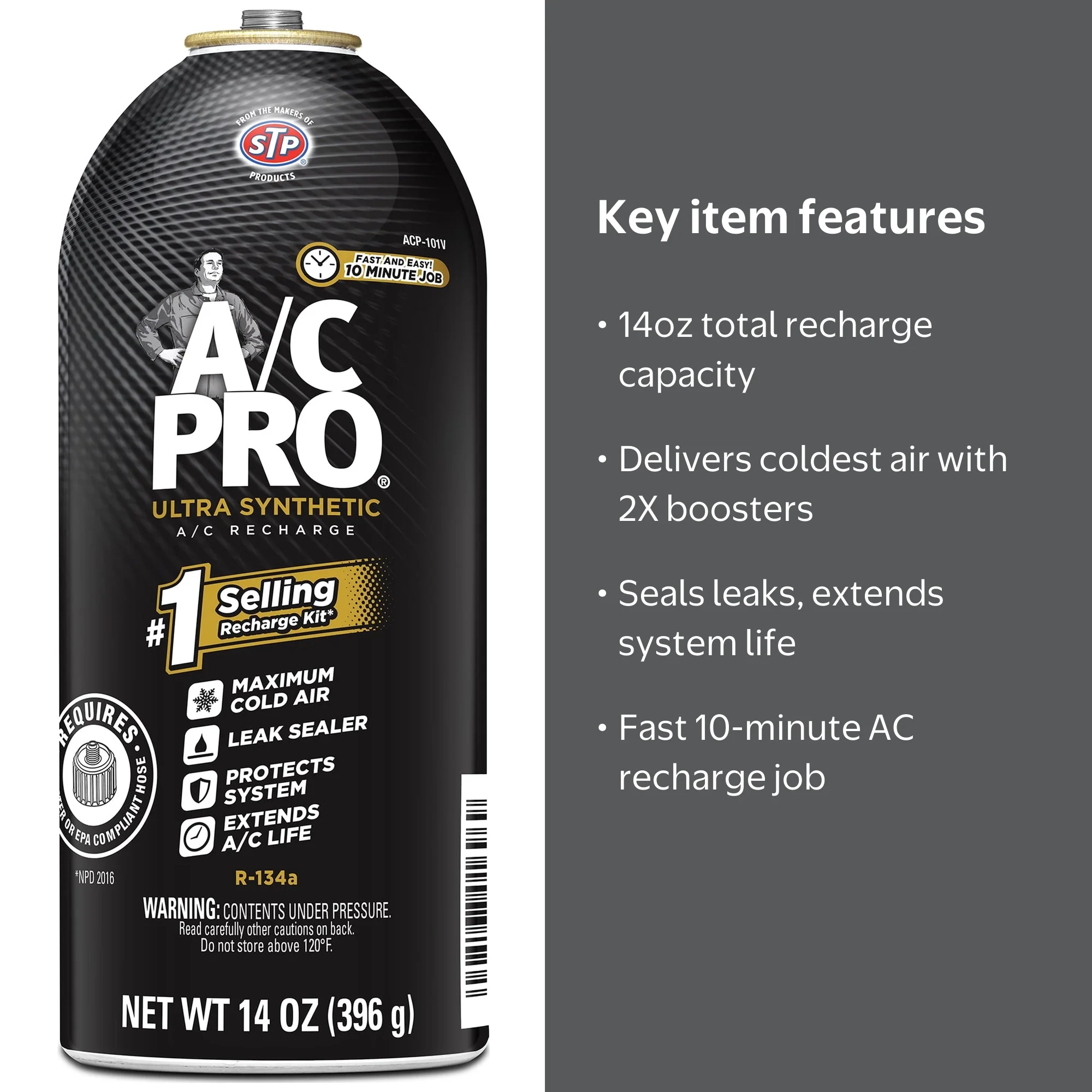 A/C Pro Ultra Synthetic A/C Recharge R-134a (14 ounces) - Walmart.com